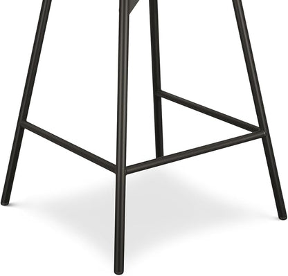 SIMPLIHOME Giselle Counter Stools (Set of 2) - 24 Inch Seat Height Swivel Upholstered Metal Kitchen Stools in Natural Polyester Linen, Contemporary Modern Seating with Padded Seat and Backrest