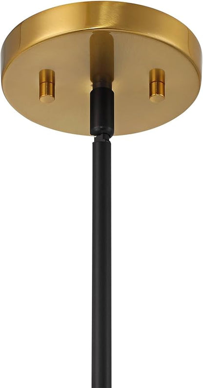 Possini Euro Design Nyack 25" Modern Pendant Chandelier Ceiling Light Fixture Dining Room Over Table Kitchen Island Foyer Open Frame Hanging 5-Light Black Gold Finish White Glass Hallway Entryway