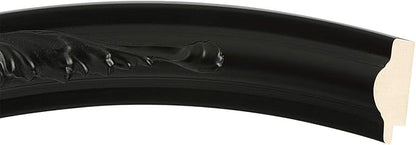 OVALCREST Oval Beveled Wall Mirror for Home Decor - Florence Style - Matte Black - 34" x 28"