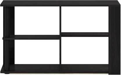 Furinno Romain Narrow End Table with Shelves, Espresso/Black