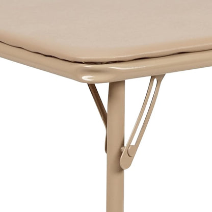 Flash Furniture Mindy Kids 3-Piece Folding Square Table and Chairs Set for Daycare and Classrooms, Children's Activity Table and Chairs Set, Tan