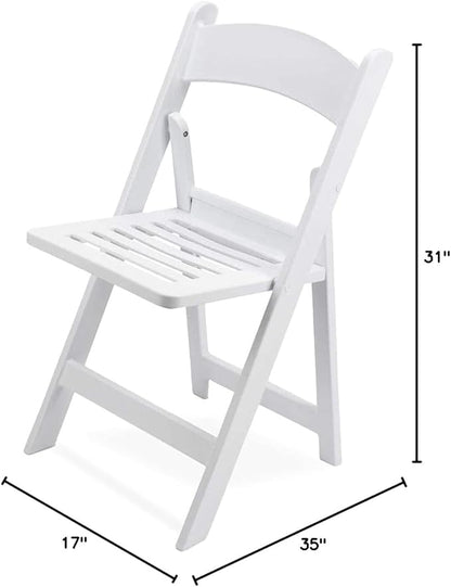 EventStable Titan PRO Resin Folding Chair - Indoor/Outdoor Lightweight Chair - Slatted Seat Folding Chair for Weddings Parties Events - 50 Pack