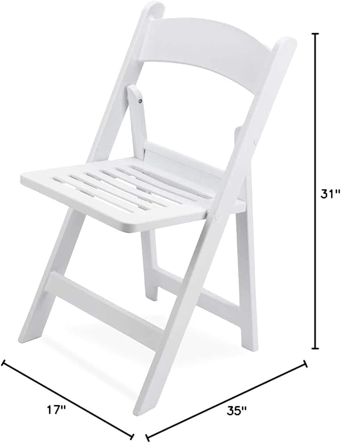 EventStable Titan PRO Resin Folding Chair - 4 Pack Slatted Seat for Weddings Parties Indoor/Outdoor Lightweight