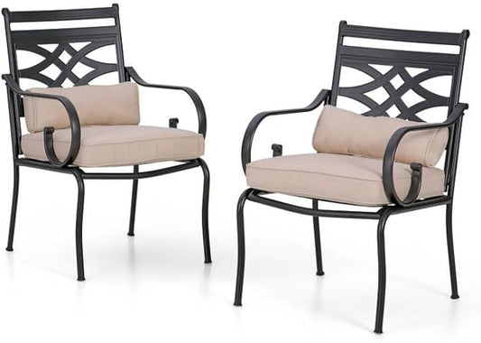 Sophia & William Patio Dining Chairs Set of 2, Outdoor Metal Armchairs, Outdoor Dining Chairs