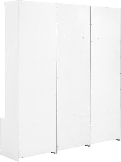 Crosley Furniture Harper 3-Piece Hall Tree and Storage Cabinet Set with Entryway Bench and Hooks for Hanging, White
