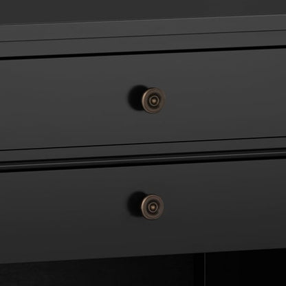 SIMPLIHOME Carlton SOLID WOOD 24 Inch Wide Contemporary Bedside Nightstand Table in Black, For the Living Room and Bedroom
