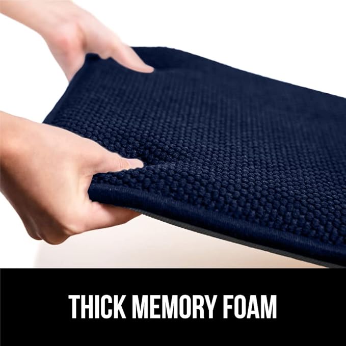 GORILLA GRIP Slip Resistant Chair Cushions, No Ties Required, Memory Foam Pads for Dining Room, Kitchen Table, Office, Rocking Chairs, Plush Seat Cover Cushion Pad, Home Decor, Set of 4, 16x16, Navy
