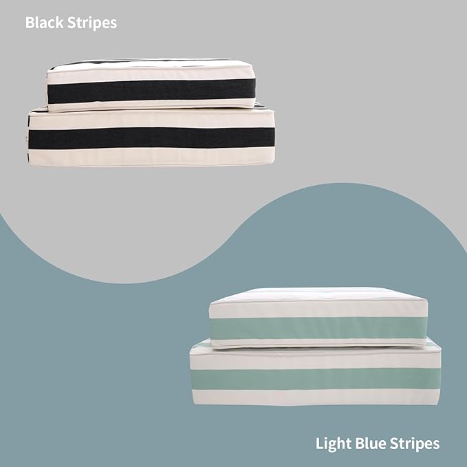 Outdoor Seat Cushions Set for Patio Furniture Deep Seating Patio Cushion Set Weather-Resistant Thick Cushions 25.6" W x 25.6" D x 5”T,Grey Stripes