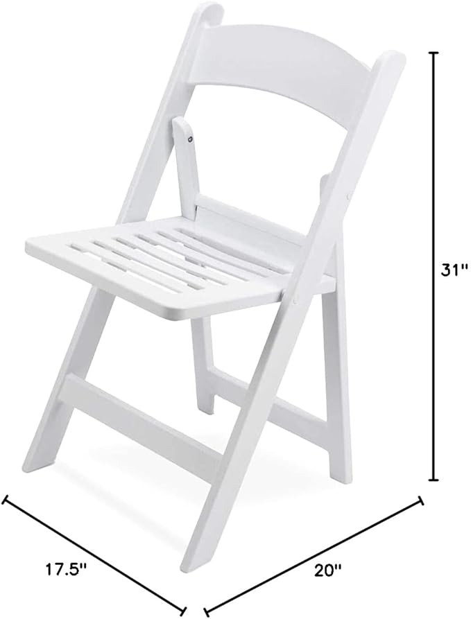 EventStable Titan PRO Resin Folding Chair - Slatted Seat Folding Chair for Weddings Parties Events - Indoor/Outdoor Lightweight Foldable Chair - 100 Pack