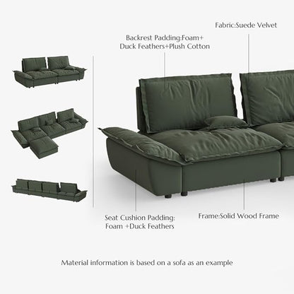 POVISON Oversized Modular Sectional Sailboat Sofa for Living Room with Adjustable Backrest Sectional Couches Large Deep Sofa Set 4 Seats Big Comfy Cloud Couch for House Office