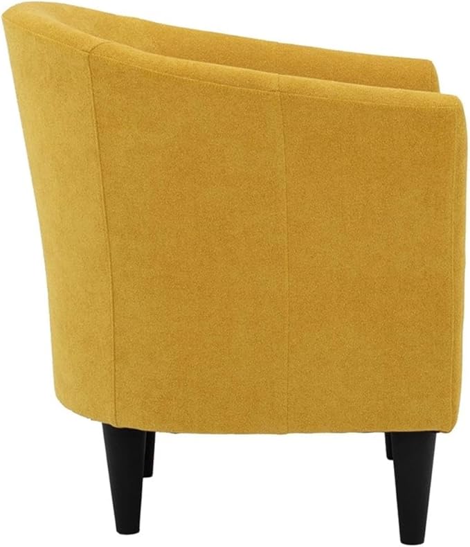 Pemberly Row 17.5" Traditional Polyester Fabric Club Chair in Yellow