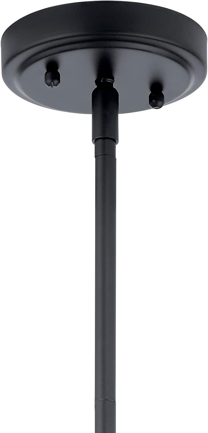 KICHLER Everly 1 Light Pendant in a Rich Black Finish, for Living Room, Dining Room and Kitchen, 100 Watts, (15.25" H x 10.5" Dia), 42141BK