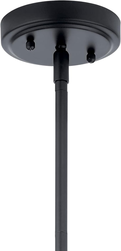 KICHLER Everly 1 Light Pendant in a Rich Black Finish, for Living Room, Dining Room and Kitchen, 100 Watts, (15.25" H x 10.5" Dia), 42141BK