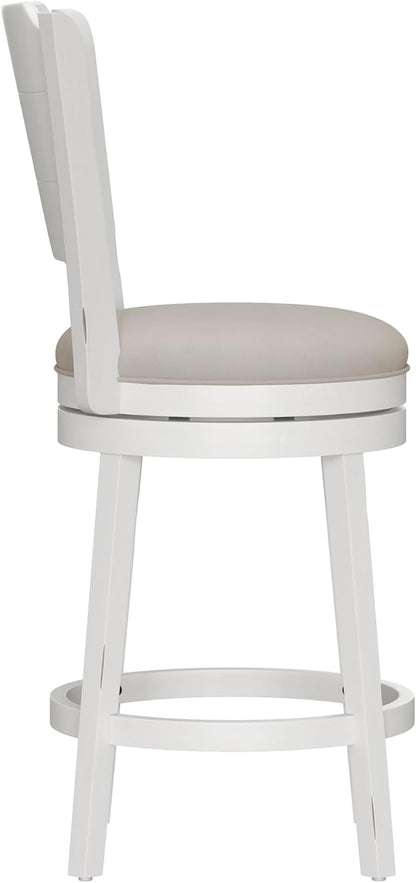 Hillsdale Clarion Wood Swivel Stool, Counter Height, Sea White