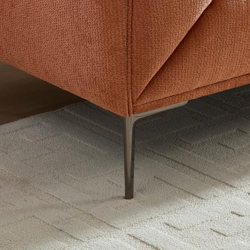 83" Mid-Century Modern Couch, Breathable Fabric Couch with Upholstered Cushions/Pillows, 3-Seat Sofas & Couches, for for Living Room/Bedroom/Lobby/officee (Brown)