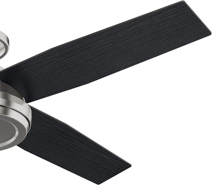 Hunter Fan 52 in Low Profile Brushed Nickel Ceiling Fan with Remote Control (Renewed)