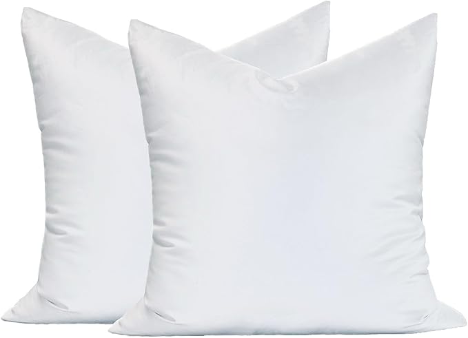 MoonRest® Synthetic Down Alternative 16x16 Square Pillow Insert Form, for Decorative Throw Pillow, Sofa, Cushions, Body and Bed - Pack of 2- Size 16” X 16”
