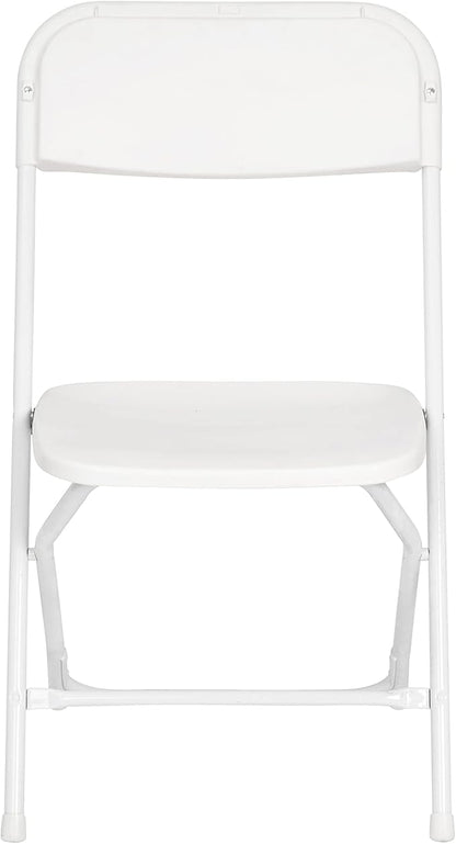 Flash Furniture Hercules Series Big & Tall Stackable Plastic Folding Chairs, Extra Wide Commercial Event Seats, Set of 4, White
