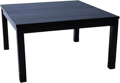 BJDesign Kotatsu - Japanese Heated Table - Wooden Chabudai Furniture with 120V Electric Heater - Low-Lying Dining and Work Desk with Temperature Control Knob (29x29in, Black)
