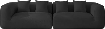 120'' Oversized Sectional Couches for Living Room Boneless Modular Sectional Sofa Plush Chenille Cloud Modular Couch Modern Sectionals with Deep Seat, No Assembly Required, 4 Seater, Black
