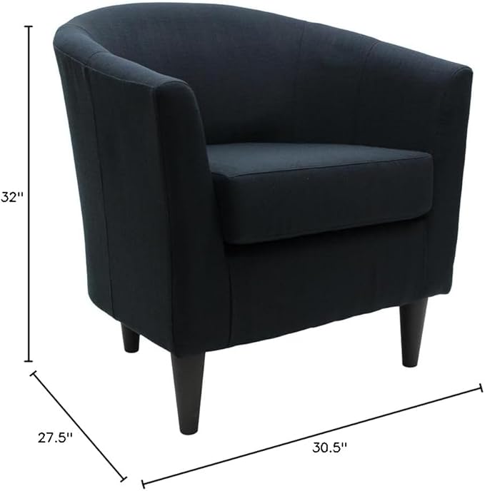 Pemberly Row 17.5" Traditional Fabric Club Chair in Dark Blue