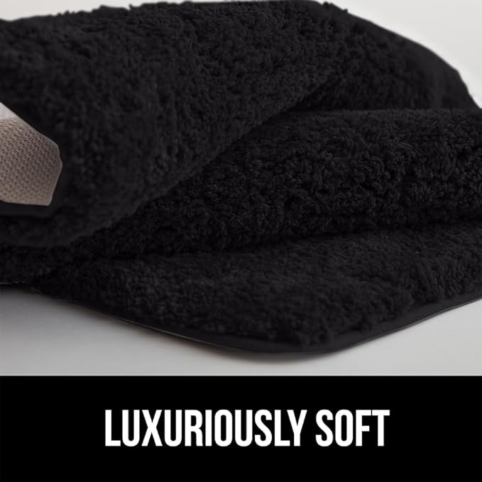 GORILLA GRIP Bathroom Rugs, 36x24, Ultra Soft Absorbent Mat, Thick Plush Bath Rug, Machine Washable, Microfiber Quick Dry, Mats for Shower, Bathtub and Floor, Home Decor Accessories, Black