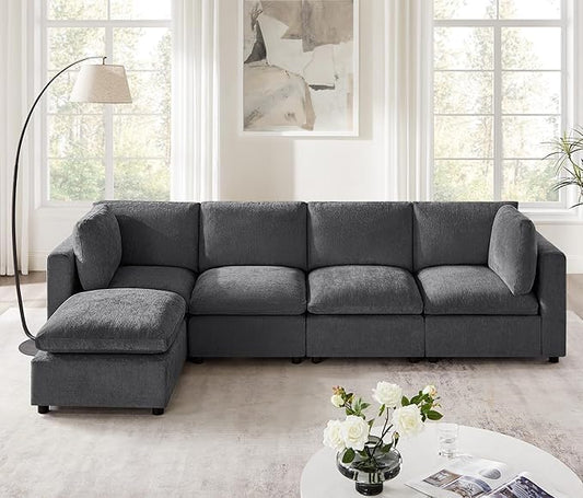 VANOMi Modular Sectional Sofa Convertible Sofa Couch with Ottoman Sectional Sofas for Living Room Small Apartments Gary