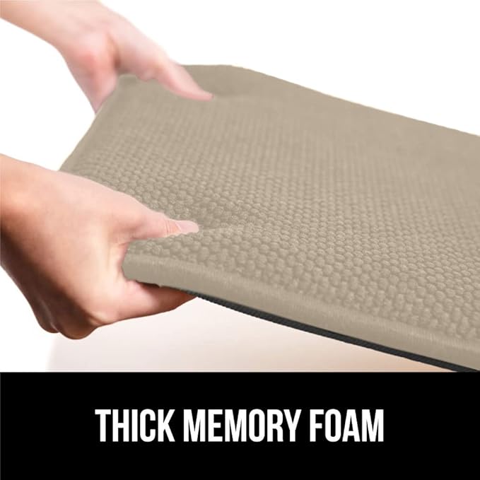 GORILLA GRIP Slip Resistant Chair Cushions, No Ties Required, Set of 6 Memory Foam Pads for Dining Room, Kitchen Table, Office, Rocking Chairs, Plush Seat Cover Cushion Pad, Home Decor, 16x16, Beige