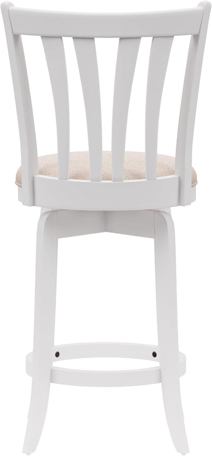 Hillsdale 25.5" Savana Wood Swivel Counter Height Stool, White