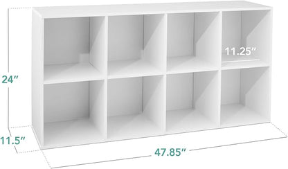 Best Choice Products 8-Cube Storage Organizer, 11in Shelf Opening, Bookcase, Display Shelf, Customizable w/ 3 Removable Back Panels – White