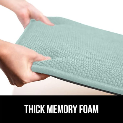 GORILLA GRIP Chair Cushions, Set of 8 16x16, Memory Foam Pads for Dining Room, Kitchen Table, Office Desk, Rocking Chairs, Stay in Place Backing, Comfortable Microfiber Seat Cover Pad Cushion, Lt Blue