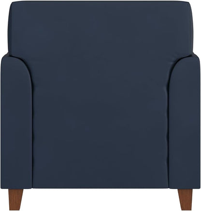 Flash Furniture Hercules Diplomat Series LeatherSoft Upholstered Side Reception Chair, Lobby Chair with Cushions and Flared Arms, Navy