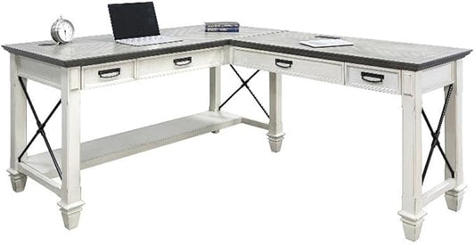 Martin Furniture Open L-Desk, White