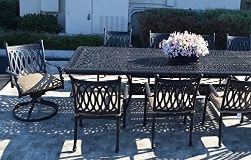 Grand Tuscany Outdoor Cast Aluminum Powder Coated 11-Piece Dining Set with Extendable 48x132 Table (with 2 Rockers and 8 Regular Chairs)