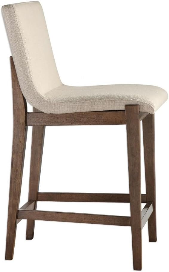 Uttermost Klemens 26" Neutral Linen Fabric Counter Stool