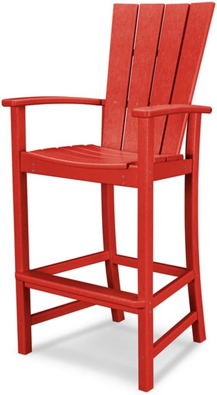 POLYWOOD® Quattro Adirondack Bar Chair in Sunset Red