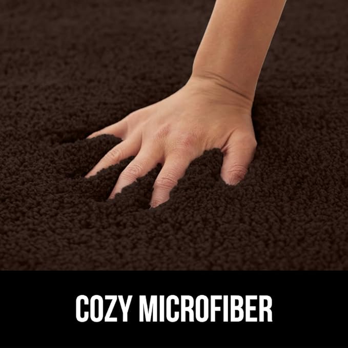 GORILLA GRIP Bathroom Rugs, 60x24, Ultra Soft Absorbent Mat, Thick Plush Bath Rug, Machine Washable, Microfiber Quick Dry, Mats for Shower, Bathtub and Floor, Home Decor Accessories, Brown