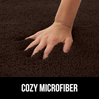 GORILLA GRIP Bathroom Rugs, 60x24, Ultra Soft Absorbent Mat, Thick Plush Bath Rug, Machine Washable, Microfiber Quick Dry, Mats for Shower, Bathtub and Floor, Home Decor Accessories, Brown