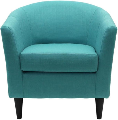 Pemberly Row 17.5" Traditional Fabric Club Chair in Carribean Blue