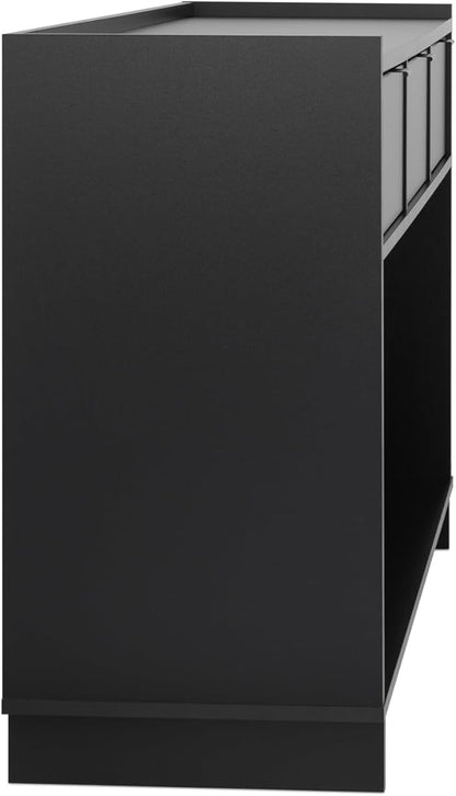 Prepac Black Simply Modern Entryway Table, Narrow Console Table with 3 Drawers, Media Console with Storage, 15.75" D x 60.25" W x 32" H