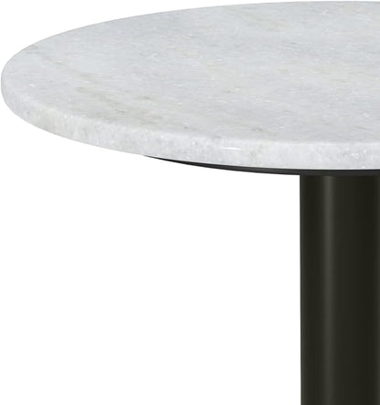 SIMPLIHOME Evans Side Table - 16 inch Wide Modern Metal Frame with White Marble Top in C-Shape Design, Contemporary Slide-Under Accent Stand or End Table for Living Room, Bedroom, or Office