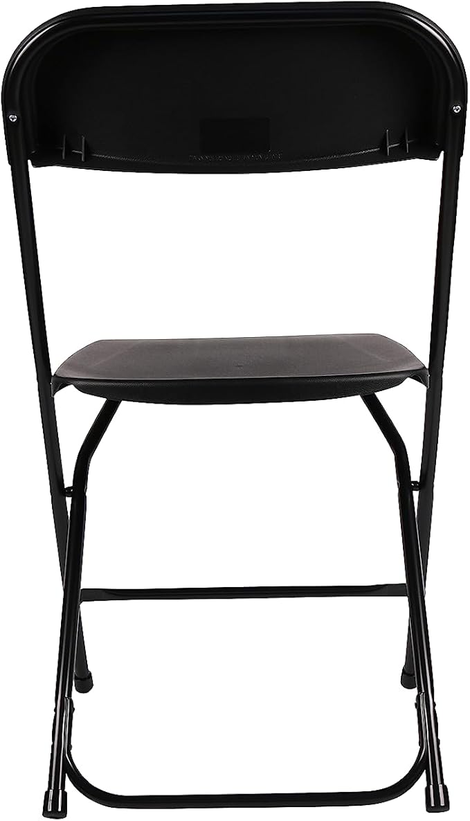 BTEXPERT Set of 10,Black Plastic Folding Chair Steel Frame Commercial High Capacity Event Chair Lightweight Set for Office Wedding Party Picnic Kitchen Dining Church School