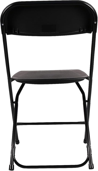 BTEXPERT Set of 20,Black Plastic Folding Chair Steel Frame Commercial High Capacity Event Chair Lightweight Set for Office Wedding Party Picnic Kitchen Dining Church School