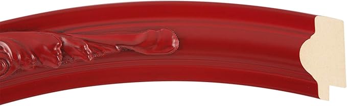 OVALCREST Oval Beveled Wall Mirror for Home Decor - Florence Style - Holiday Red - 24" x 20"