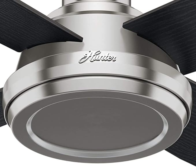 Hunter Fan 52 in Low Profile Brushed Nickel Ceiling Fan with Remote Control (Renewed)