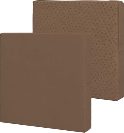 Easy-Going Waterproof Patio Cushion Covers ONLY Cover 24x24x4 inch 2 Pack Replacement Non-Slip Outdoor Seat Cushion Slipcover with Zipper. Brown