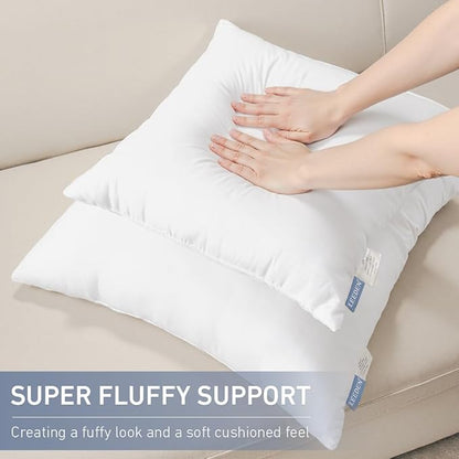 Leeden 12x20 Pillow Inserts Pack of 2, Fluffy Lumbar Throw Pillow Inserts, Soft Square Decorative Throw Pillows for Couch, Sofa, Bed, and Home Decor White Pillows