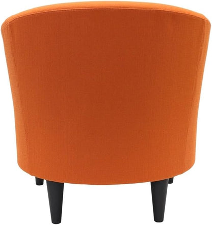 Pemberly Row 17.5" Traditional Fabric Club Chair in Orange Finish