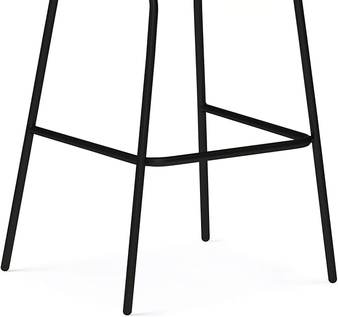 SIMPLIHOME Jolie Contemporary 24 inch Counter Height Stool (Set of 2) in Distressed Charcoal Grey Vegan Faux Leather for the Dining Room and Kitchen