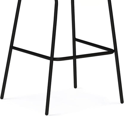 SIMPLIHOME Jolie Contemporary 24 inch Counter Height Stool (Set of 2) in Distressed Charcoal Grey Vegan Faux Leather for the Dining Room and Kitchen